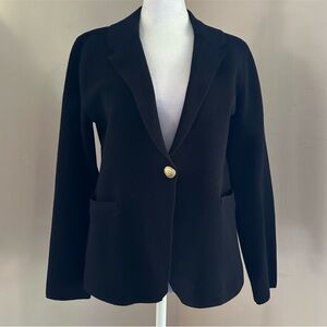 J. Crew Camille Black Knit Single Button Sweater Blazer Size S